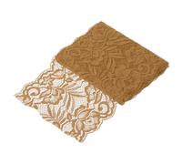 sourcing map 6 Inch Wide 3 Yard Elastic Lace Ribbon Light Brown Floral Pattern Stretch Lace Trim Embroidered Fabric for Sewing Making and DIY Crafts Gift Wrapping Bouquets Wedding Decor