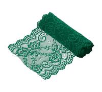 sourcing map 6 Inch Wide 3 Yard Elastic Lace Ribbon, Stretch Floral Pattern Lace Trim Embroidered Fabric for Sewing Making and DIY Crafts Gift Wrapping Bouquets Wedding Decor(Green)