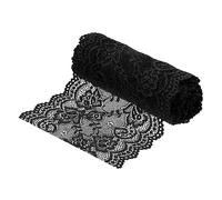 sourcing map 6 Inch Wide 5 Yard Lace Ribbon Floral Pattern Black Lace Trim Ribbon for Sewing Making, and DIY Crafts, Gift Wrapping, Bouquets, Wedding Decor
