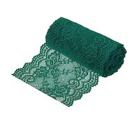 sourcing map 6 Inch Wide 5 Yard Lace Ribbon Floral Pattern Dark Green Lace Trim Ribbon for Sewing Making, and DIY Crafts, Gift Wrapping, Bouquets, Wedding Decor
