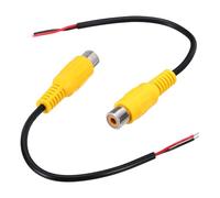 sourcing map 6 Inch Yellow RCA Female Plug Jack Connector Adapter to Bare Wire Open End Audio Video RCA Cable for Amplifier Speaker Wire Pack of 2