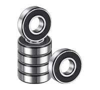 sourcing map 6 Pack 6001 2RS Deep Groove Ball Bearings, 12x28x8mm Chrome Steel Double Rubber Seal Bearing for Electric Motor, Home Appliances, Garden Machinery, (ABEC5)