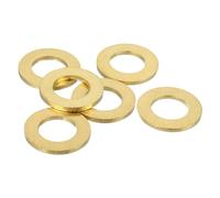 sourcing map 6 Pack Brass Flat Washer, M16 Copper Washers Crush Washer Kit Assortment, 16mm ID, 30mm OD, 2.5mm Thick for Bolts Screws Machinery Repair, Outdoor Construction