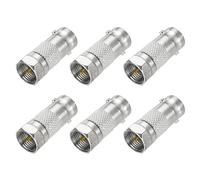 sourcing map 6 Pack Coaxial Cable Connector, F Male to BNC Female Adapter Extender 75 Ohm Nickel Plated F Type Coax Extension Coupler Convertor 26x10.5mm for CCTV Camera, Gaming Console
