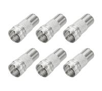 sourcing map 6 Pack Coaxial Cable Connector, F Male to RCA Female Adapter Extender 75 Ohm Nickel Plated F Type Coax Extension Coupler Convertor 23x10.5mm for Broadcast, Antenna