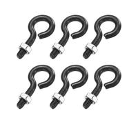 sourcing map 6 Pack Eye Bolts, M5 x 20mm 304 Stainless Steel Threaded EyeBolt Black Eye Hooks with Nut for Hanging or Securing Cables