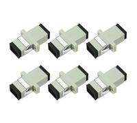 Sourcing Map 6 Pack Fiber Optic Coupler SC/UPC Multi-Mode Simplex Fiber Optical Cable Adapter for Network Internet