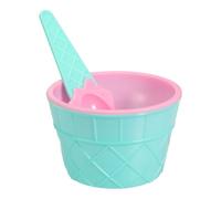 sourcing map 6 Pack Ice Cream Cups with Spoons, Reusable Plastic Ice Cream Bowls Candy Color Frozen Yogurt Dessert Bowl for Birthday Decorations Summer Holiday Supplies, Peach Pink