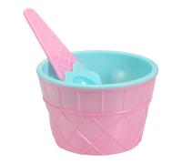 sourcing map 6 Pack Ice Cream Cups with Spoons, Reusable Plastic Ice Cream Bowls Candy Color Frozen Yogurt Dessert Bowl for Birthday Decorations Summer Holiday Supplies, Lake Blue