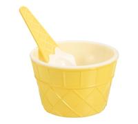 sourcing map 6 Pack Ice Cream Cups with Spoons, Reusable Plastic Ice Cream Bowls Candy Color Frozen Yogurt Dessert Bowl for Birthday Decorations Summer Holiday Supplies, White