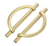 sourcing map 6 Pack Kitchen Cupboard Handles, Brushed Gold Half Moon Cupboard Pulls 5 Inch(128MM) Hole Centers for Cupboards Cupboard Handles Drawer Pulls