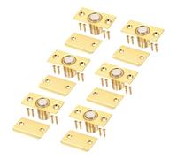 sourcing map 6 Pack Magnet Door Catch, Adjustable Magnetic Closet Ball Door Catch with Screws, Stainless Steel Latch Replacement for Top of Doors, Invisible Cabinet, Closet, Bedroom, (Gold)