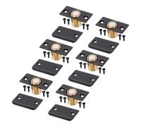sourcing map 6 Pack Magnet Door Catch, Adjustable Magnetic Closet Ball Door Catch with Screws, Stainless Steel Latch Replacement for Top of Doors, Invisible Cabinet, Closet, Bedroom, (Black)