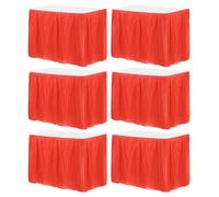 Sourcing Map 6 Pack Red Plastic Table Skirts, 29x14ft, Rectangular, Waterproof, Disposable, Perfect for Weddings, Birthdays, Engagements