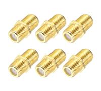 sourcing map 6 Pack RG6 Coaxial Cable Connector, F Female to Female Adapter Extender 75 Ohm Gold Plated F Type Coax Extension Coupler Convertor 22x10mm for Broadcast, Antenna