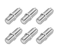 sourcing map 6 Pack RG6 Coaxial Cable Connector, F Female to Female Adapter Extender 75 Ohm Nickel Plated F Type Coax Extension Coupler Convertor 28x10mm for Broadcast, Antenna