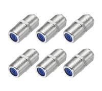 sourcing map 6 Pack RG6 Coaxial Cable Connector, F Female to Female Adapter Extender 75 Ohm Nickel Plated F Type Coax Extension Coupler Convertor 22x10mm for Broadcast, Antenna,Blue