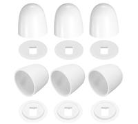 sourcing map 6 Pack Universal Toilet Bolt Covers, 37mm/1.46" Round Plastic Push-On Toilet Bowl Bolt Caps Covers Plastic Toilet Floor Caps with Extra Washers