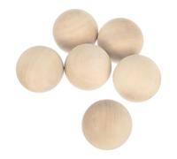 sourcing map 6 Pack Wood Balls, 50mm Unfinished Wooden Balls, Solid Hardwood Small Round Beads Natural Birch Wood Spheres for DIY Crafts, Christmas Ornaments, Jewelry Making