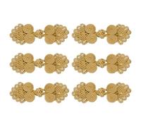 sourcing map 6 Pairs Chinese Knots Frog Buttons Closure Camel Sewing Buttons Fasteners with Beads for DIY Sewing Coats Cloak Sweater Bridal Costume Outfit, 0.98x2.36 Inch