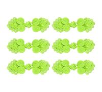 sourcing map 6 Pairs Chinese Knots Frog Buttons Closure Light Green Sewing Buttons Fasteners with Beads for DIY Sewing Coats Cloak Sweater Bridal Costume Outfit, 0.98x2.36 Inch