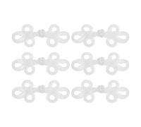 sourcing map 6 Pairs Chinese Knots Frog Buttons Closure White Sewing Buttons Fasteners for DIY Sewing Coats Cloak Sweater Bridal Costume Outfit