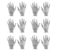 sourcing map 6 Pairs ESD Anti Static Gloves 21cm High Resistance Carbon Fiber Computer Gloves for PC Computer Electronics Installation and Repair(Large), Grey