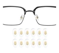 sourcing map 6 Pairs Eyeglass Nose Pad 5mm Thickness PVC Anti-Slip Glasses Nose Grips Copper Core Glasses Nose Pads for Plastic Frames Glasses Sunglasses, Gold