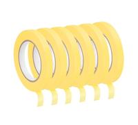 sourcing map 6 Pcs 0.5 Inch Wide 60 Yards Yellow Masking Tape Painters Tape Rolls for Home Office Commercial Contractor Clean Drip-Free Painting Wide Crepe Paper