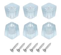 sourcing map 6 Pcs 1.18x1.18 Inch Square Rubber Furniture Feet with Screws, Washer, Non-Slip Furniture Floor Pads for Chair Table Sofa Couch Legs, Clear