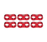 sourcing map 6 Pcs 10AN Hose Separator Clamp 19mm 3/4" ID Fuel Line Mounting Clamps Aluminum Hose Fitting Adapter Divider for Oil Hose Water Pipe Gas Line, Red