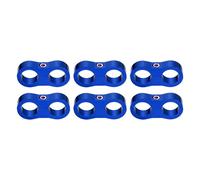 sourcing map 6 Pcs 10AN Hose Separator Clamp 19mm 3/4" ID Fuel Line Mounting Clamps Aluminum Hose Fitting Adapter Divider for Oil Hose Water Pipe Gas Line, Blue
