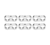sourcing map 6 Pcs 10AN Hose Separator Clamp 19mm 3/4" ID Fuel Line Mounting Clamps Aluminum Hose Fitting Adapter Divider for Oil Hose Water Pipe Gas Line, Silver