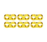 sourcing map 6 Pcs 10AN Hose Separator Clamp 19mm 3/4" ID Fuel Line Mounting Clamps Aluminum Hose Fitting Adapter Divider for Oil Hose Water Pipe Gas Line, Gold
