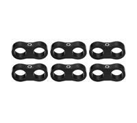 sourcing map 6 Pcs 10AN Hose Separator Clamp 19mm 3/4" ID Fuel Line Mounting Clamps Aluminum Hose Fitting Adapter Divider for Oil Hose Water Pipe Gas Line, Black