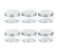 sourcing map 6 Pcs 3 Styles Empty Scent Beads Storage Container 3.4oz/100ml Air Freshener Tins Round Refillable Spice Containers Plastic Jars Sample for Air Freshener Candles Travel Storage