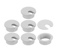 sourcing map 6 Pcs 35mm (1.38 Inch) Desk Grommet, Plastic Cable Hole Cover, Wire Cord Cable Organizer for Home Office Computer Desk Cabinet, Gray