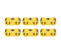 sourcing map 6 Pcs 4AN Hose Separator Clamp 10mm 3/8" ID Fuel Line Mounting Clamps Aluminum Hose Fitting Adapter Divider for Oil Hose Water Pipe Gas Line, Gold