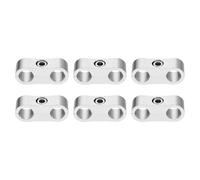 sourcing map 6 Pcs 4AN Hose Separator Clamp 10mm 3/8" ID Fuel Line Mounting Clamps Aluminum Hose Fitting Adapter Divider for Oil Hose Water Pipe Gas Line, Silver