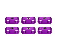 sourcing map 6 Pcs 4AN Hose Separator Clamp 10mm 3/8" ID Fuel Line Mounting Clamps Aluminum Hose Fitting Adapter Divider for Oil Hose Water Pipe Gas Line, Purple