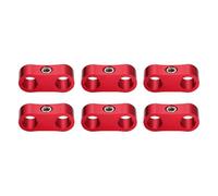 sourcing map 6 Pcs 4AN Hose Separator Clamp 10mm 3/8" ID Fuel Line Mounting Clamps Aluminum Hose Fitting Adapter Divider for Oil Hose Water Pipe Gas Line, Red
