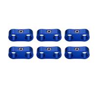 sourcing map 6 Pcs 4AN Hose Separator Clamp 10mm 3/8" ID Fuel Line Mounting Clamps Aluminum Hose Fitting Adapter Divider for Oil Hose Water Pipe Gas Line, Blue