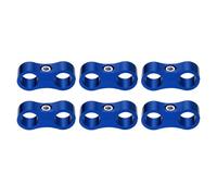 sourcing map 6 Pcs 6AN Hose Separator Clamp 14mm 9/16" ID Fuel Line Mounting Clamps Aluminum Hose Fitting Adapter Divider for Oil Hose Water Pipe Gas Line, Blue
