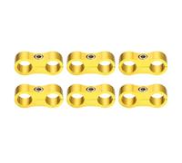 sourcing map 6 Pcs 6AN Hose Separator Clamp 14mm 9/16" ID Fuel Line Mounting Clamps Aluminum Hose Fitting Adapter Divider for Oil Hose Water Pipe Gas Line, Gold