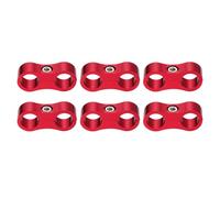 sourcing map 6 Pcs 6AN Hose Separator Clamp 14mm 9/16" ID Fuel Line Mounting Clamps Aluminum Hose Fitting Adapter Divider for Oil Hose Water Pipe Gas Line, Red