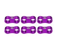 sourcing map 6 Pcs 6AN Hose Separator Clamp 14mm 9/16" ID Fuel Line Mounting Clamps Aluminum Hose Fitting Adapter Divider for Oil Hose Water Pipe Gas Line, Purple