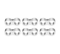 sourcing map 6 Pcs 8AN Hose Separator Clamp 16mm 5/8" ID Fuel Line Mounting Clamps Aluminum Hose Fitting Adapter Divider for Oil Hose Water Pipe Gas Line, Silver