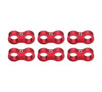 sourcing map 6 Pcs 8AN Hose Separator Clamp 16mm 5/8" ID Fuel Line Mounting Clamps Aluminum Hose Fitting Adapter Divider for Oil Hose Water Pipe Gas Line, Red