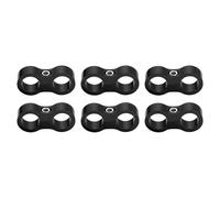 sourcing map 6 Pcs 8AN Hose Separator Clamp 16mm 5/8" ID Fuel Line Mounting Clamps Aluminum Hose Fitting Adapter Divider for Oil Hose Water Pipe Gas Line, Black