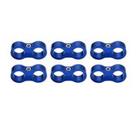 sourcing map 6 Pcs 8AN Hose Separator Clamp 16mm 5/8" ID Fuel Line Mounting Clamps Aluminum Hose Fitting Adapter Divider for Oil Hose Water Pipe Gas Line, Blue